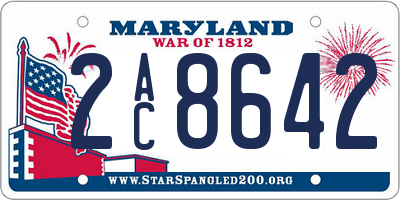 MD license plate 2AC8642