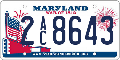 MD license plate 2AC8643