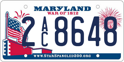MD license plate 2AC8648