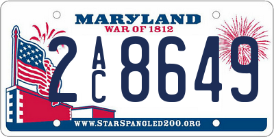 MD license plate 2AC8649