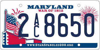 MD license plate 2AC8650
