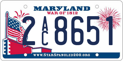 MD license plate 2AC8651