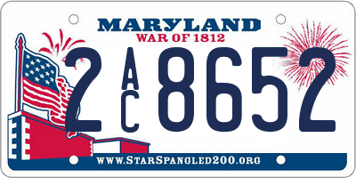 MD license plate 2AC8652