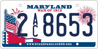 MD license plate 2AC8653
