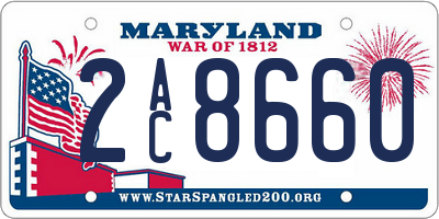 MD license plate 2AC8660