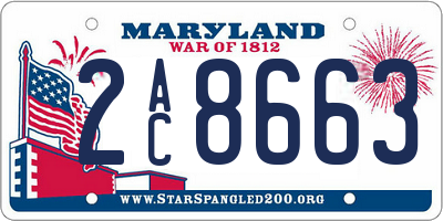 MD license plate 2AC8663