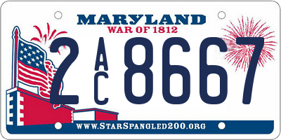 MD license plate 2AC8667