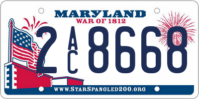 MD license plate 2AC8668