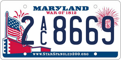MD license plate 2AC8669