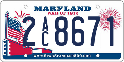 MD license plate 2AC8671