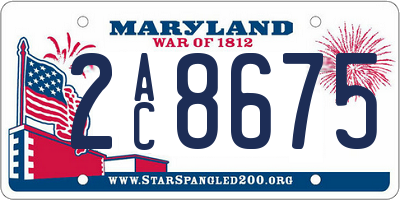 MD license plate 2AC8675