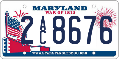 MD license plate 2AC8676
