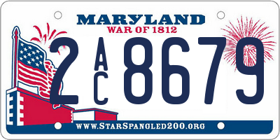 MD license plate 2AC8679
