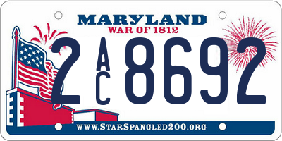 MD license plate 2AC8692