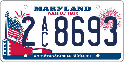 MD license plate 2AC8693