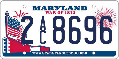 MD license plate 2AC8696