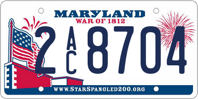 MD license plate 2AC8704