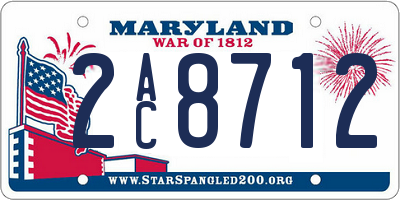 MD license plate 2AC8712