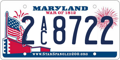 MD license plate 2AC8722