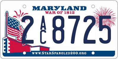 MD license plate 2AC8725