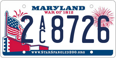 MD license plate 2AC8726