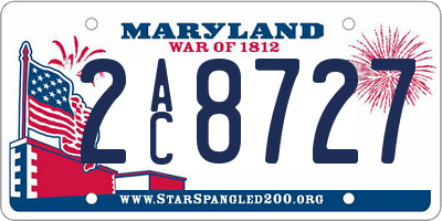 MD license plate 2AC8727