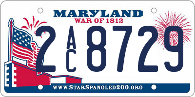 MD license plate 2AC8729