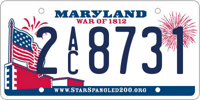 MD license plate 2AC8731