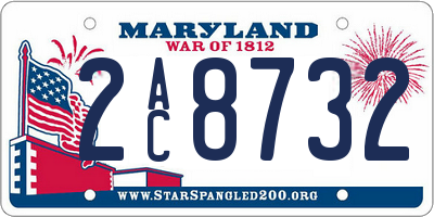 MD license plate 2AC8732