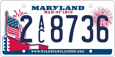 MD license plate 2AC8736