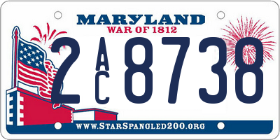 MD license plate 2AC8738