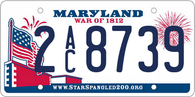 MD license plate 2AC8739
