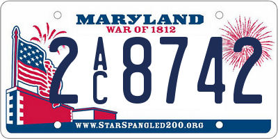 MD license plate 2AC8742
