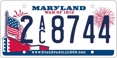 MD license plate 2AC8744