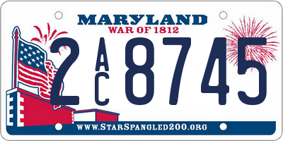 MD license plate 2AC8745