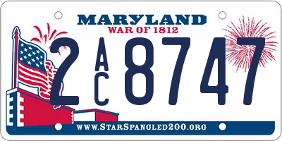 MD license plate 2AC8747