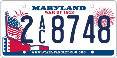 MD license plate 2AC8748
