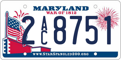MD license plate 2AC8751