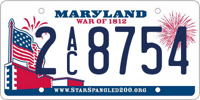 MD license plate 2AC8754