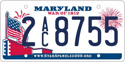 MD license plate 2AC8755