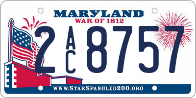 MD license plate 2AC8757