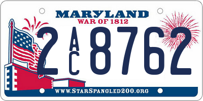 MD license plate 2AC8762