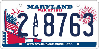 MD license plate 2AC8763