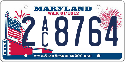 MD license plate 2AC8764