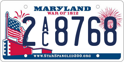 MD license plate 2AC8768