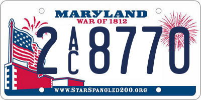 MD license plate 2AC8770