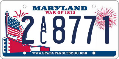 MD license plate 2AC8771