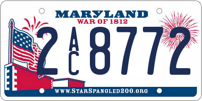 MD license plate 2AC8772