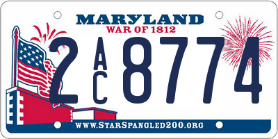 MD license plate 2AC8774