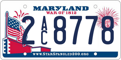 MD license plate 2AC8778